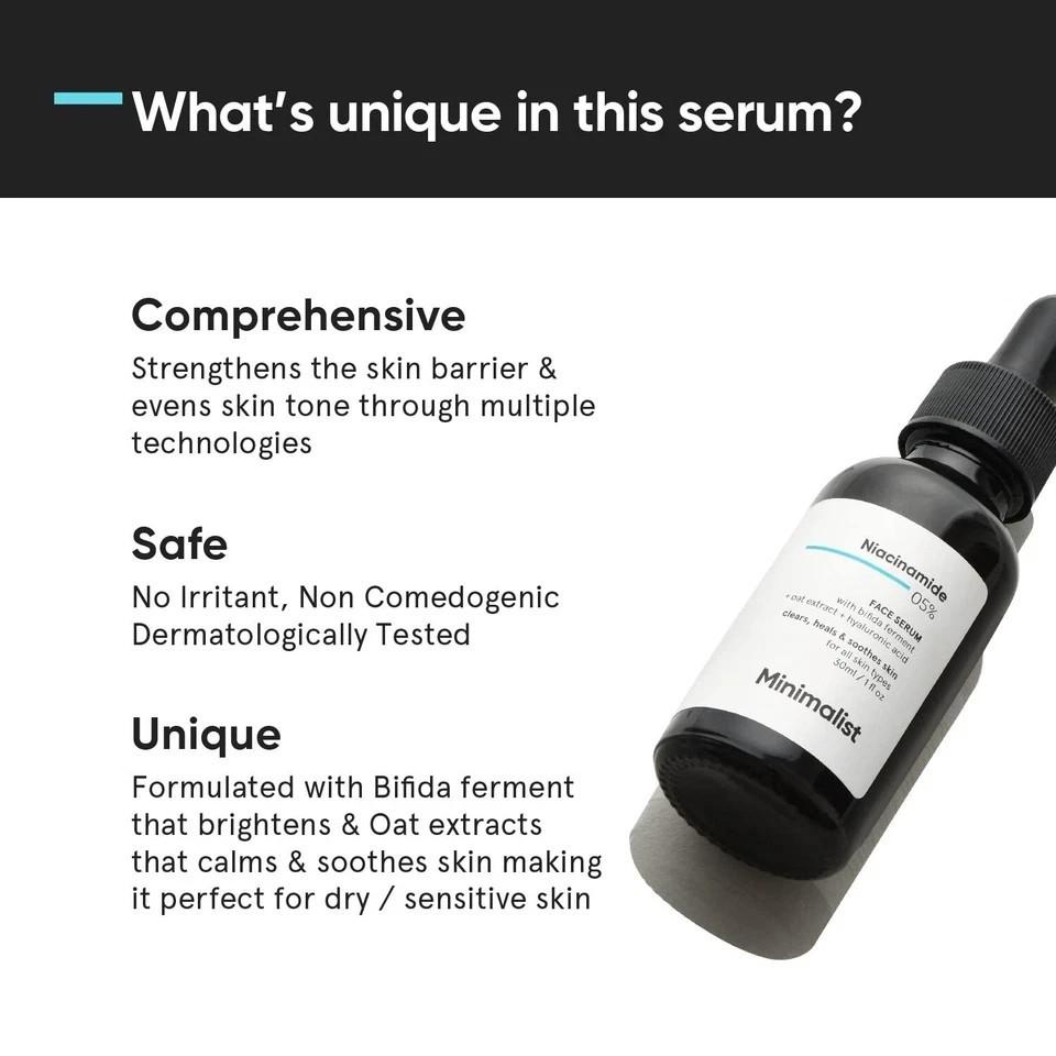 Minimalist 5% Niacinamide Face Serum For Clear Glowing Skin 30ml