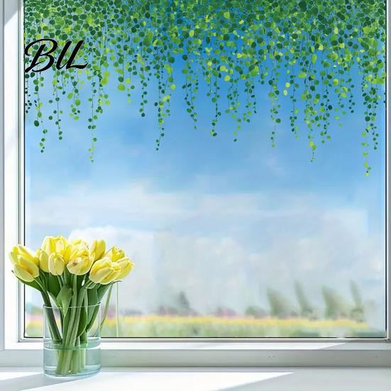Bathroom Window Decal Spring Summer Flower Butterfly Cling Colorful Floral Sticker Scratch-resistant Removable Double-Sided Static Decals for