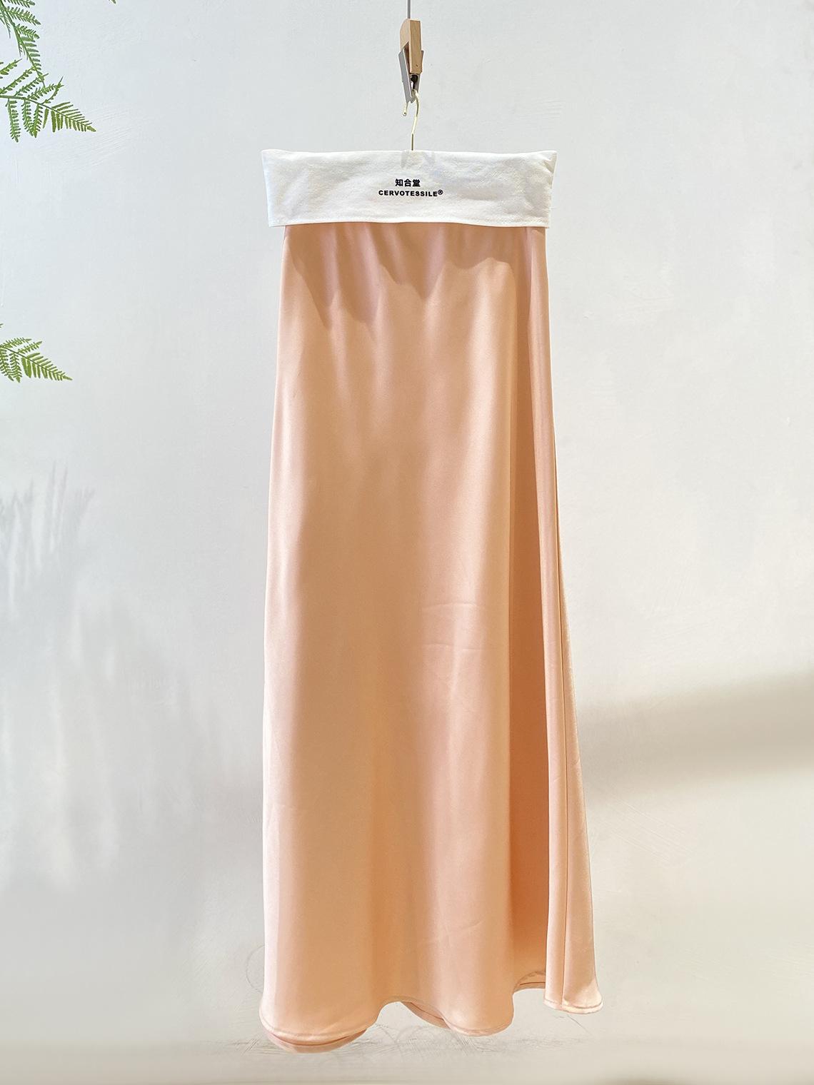 

Johnature Versatile Simple Mermaid Skirt Summer Chinese Retro Women Skirts L светло-розовый