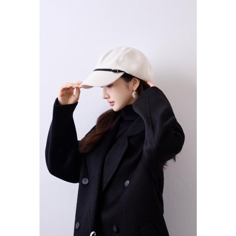 Korean Style Autumn Winter Women Large Head Circumference Octagonal Hat