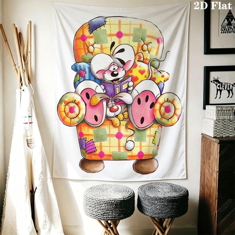 Diddl Wall Tapestry Aesthetic Wall Hanging Printed Fabric Blanket Decorative Tapestries for Bedroom Living Room Home Decor