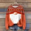 Long Sleeve Pullover Sweaters For Women O Neck Casual Cute Printing Knit Oversized Sweater