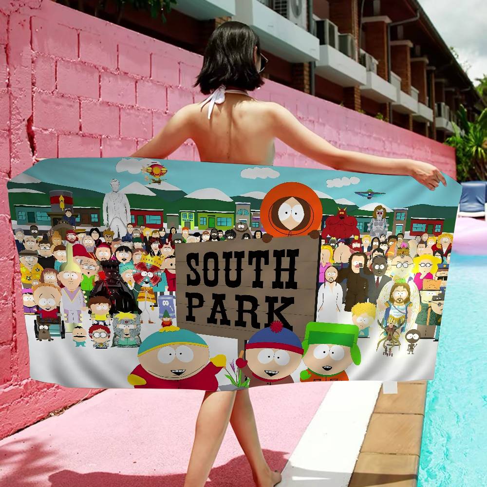 South Cartoon Parke Beach Towel Colorful Bath Towels For Girl Microfiber Quick Dry Sand Free Beach Yoga Spa Gym Pool