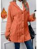 2026 Autumn/Winter Solid Color Hooded Cardigan: Casual Button Long Sleeve Jacket for Europe and America