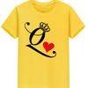 Polyester 100% New KING QUEEN Printed Short-sleeved Casual Couple T-shirt for Couples Women Clothing  Graphic  Aesthetic Summer