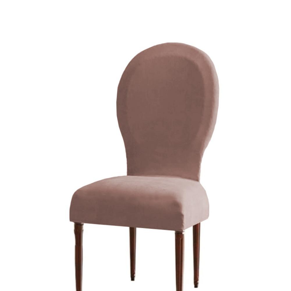Stain-resistant Velvet Round Back Dining Chair Cover Solid Color Chair Dust Cover Hotel света кофе