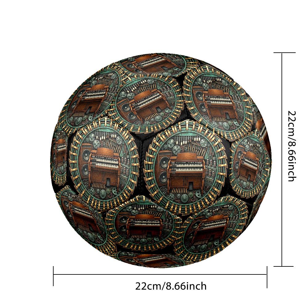 Steampunk Organ Gear Art Round Football Size 5 Adult Ball Suitable for Training Matches and Outdoor Team.