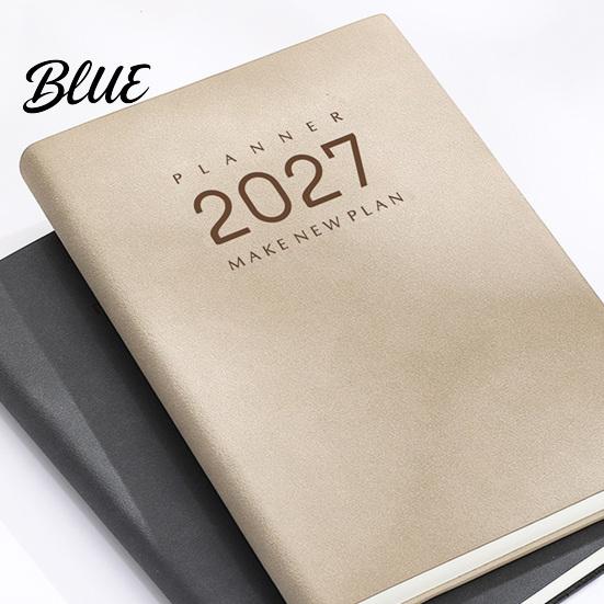 Daily Planning Notebook Full Year Vintage Sheepskin Planner Agenda 2027 Monthly Texture Cover Schedule Organizer