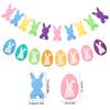 Easter Banner Rustic Burlap Rabbit Carrot Garland Felt Bunny Colorful Egg Bunting Easter Party Decorations Spring Home Ornament