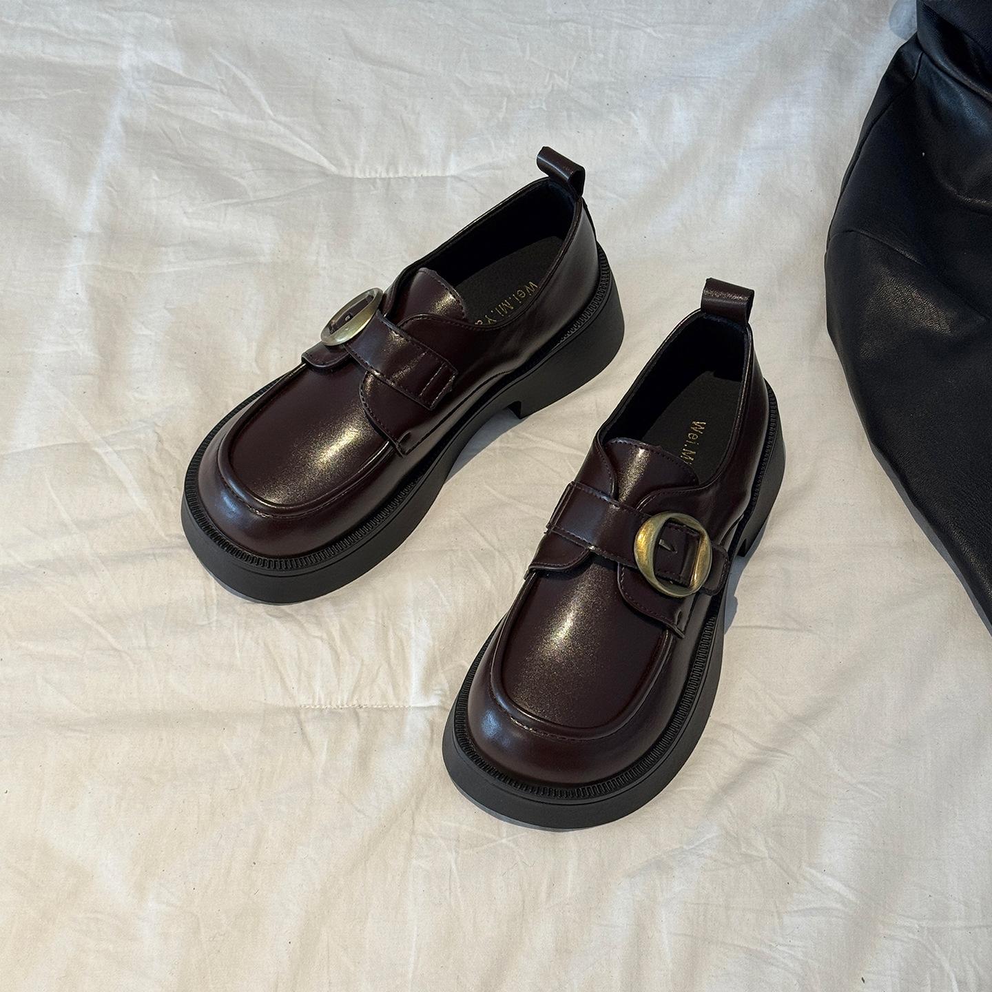 

Женские лоферы на платформе, увеличивающие рост, 2025 осень-зима, новая коллекция, колледж, британский стиль, jk, маленькие кожаные туфли, универсальные туфли-лодочки Мэри Джейн 40 коричневый