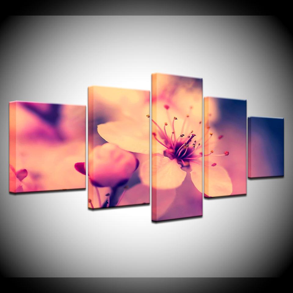 The art flowers 5 Panels Canvas Wall Art Wallpapers modern Poster Modular art painting for Living Room Home Decor