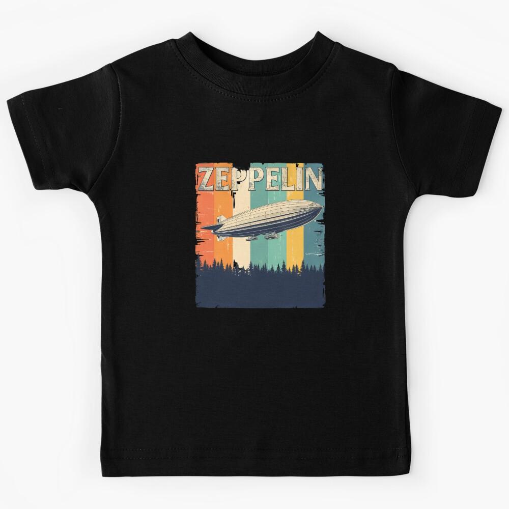 Retro Zeppelin 70s 80s Dirigible Airship Vintage #8897 Kids T-Shirt 160