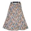 Export Tail Goods Cut Label Chiffon Print High Waist Elastic Band Waist Skirt Mid-Length Skirt Holiday Photography Artistic Summer