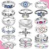 925 Silver Ring For Woman Zircon Firefly Heart Cross Fine Jewelry