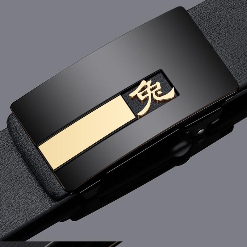 Chinese Zodiac Automatic Buckle Belt For Men With Leather Finish Style Business