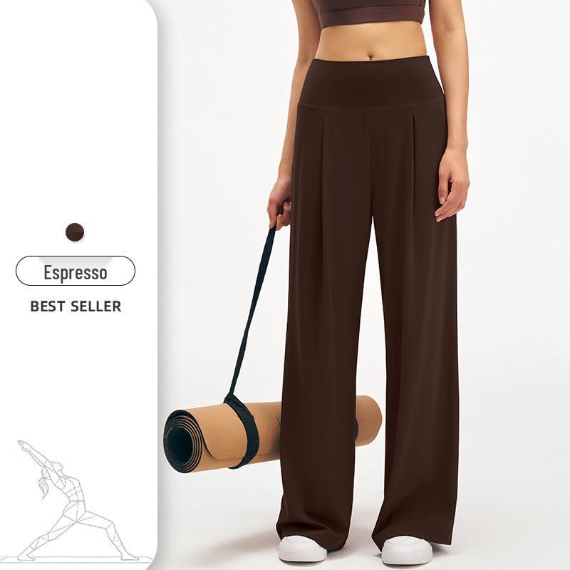 Women's Wide-Leg High Waist Summer Yoga Pants - Lightweight, Loose Fit, Straight, Long Sports Pants for Fitness & Casual Wear.