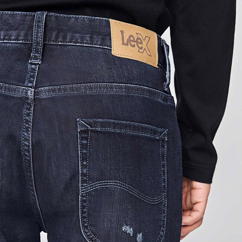 Lee Men's Dark Blue Tapered Mid-Rise Warm Jeans