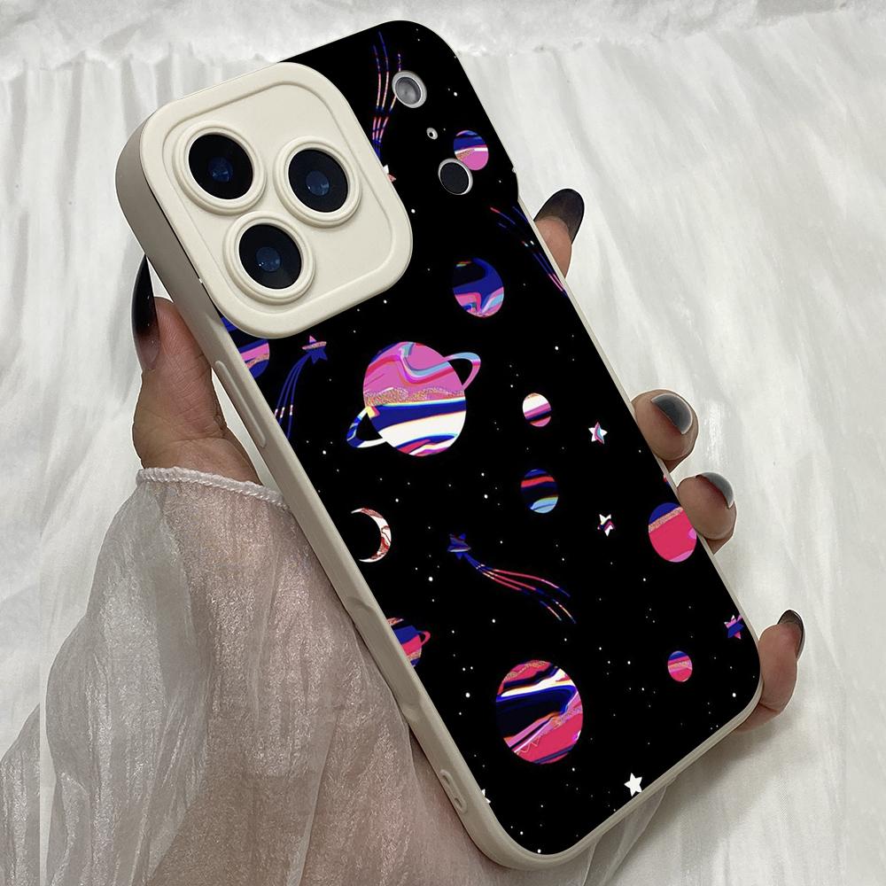 M454 Cute space astronaut moon Art design Angel Eyes Soft Phone Case for iPhone Samsung Galaxy Xiaomi Rdemi Huawei Honor Infinix Realme OPPO All Model