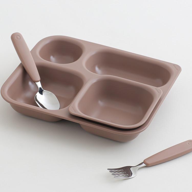 Infant Plate Tableware Tackaon Deep 4-hole Plate + Dedicated Ball Anti-slip Baby Infant Child Kindergarten Daycare Center