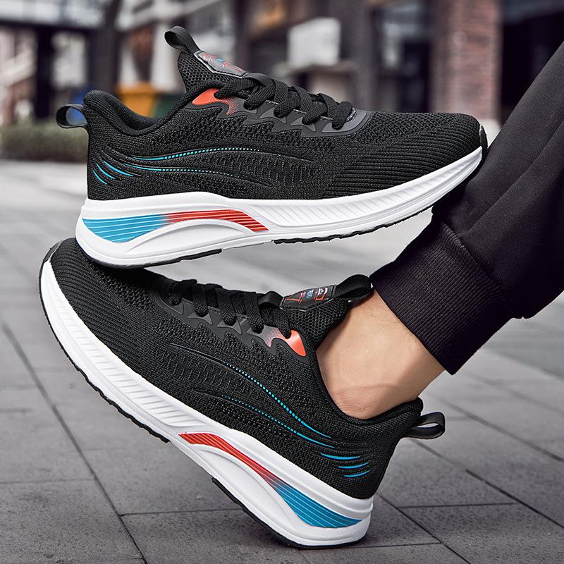 Sneakers men's new women's shoes fly-woven mesh shoes men's and women's breathable casual lightweight soft-soled running shoes