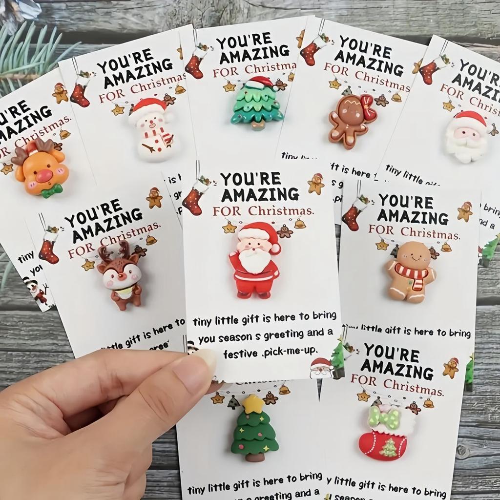 Vánoční série Pryskyřičné kapesní sváteční přání, Blahopřejné karty vyjadřující vděčnost, Dárky jsou dodávány s kartou.