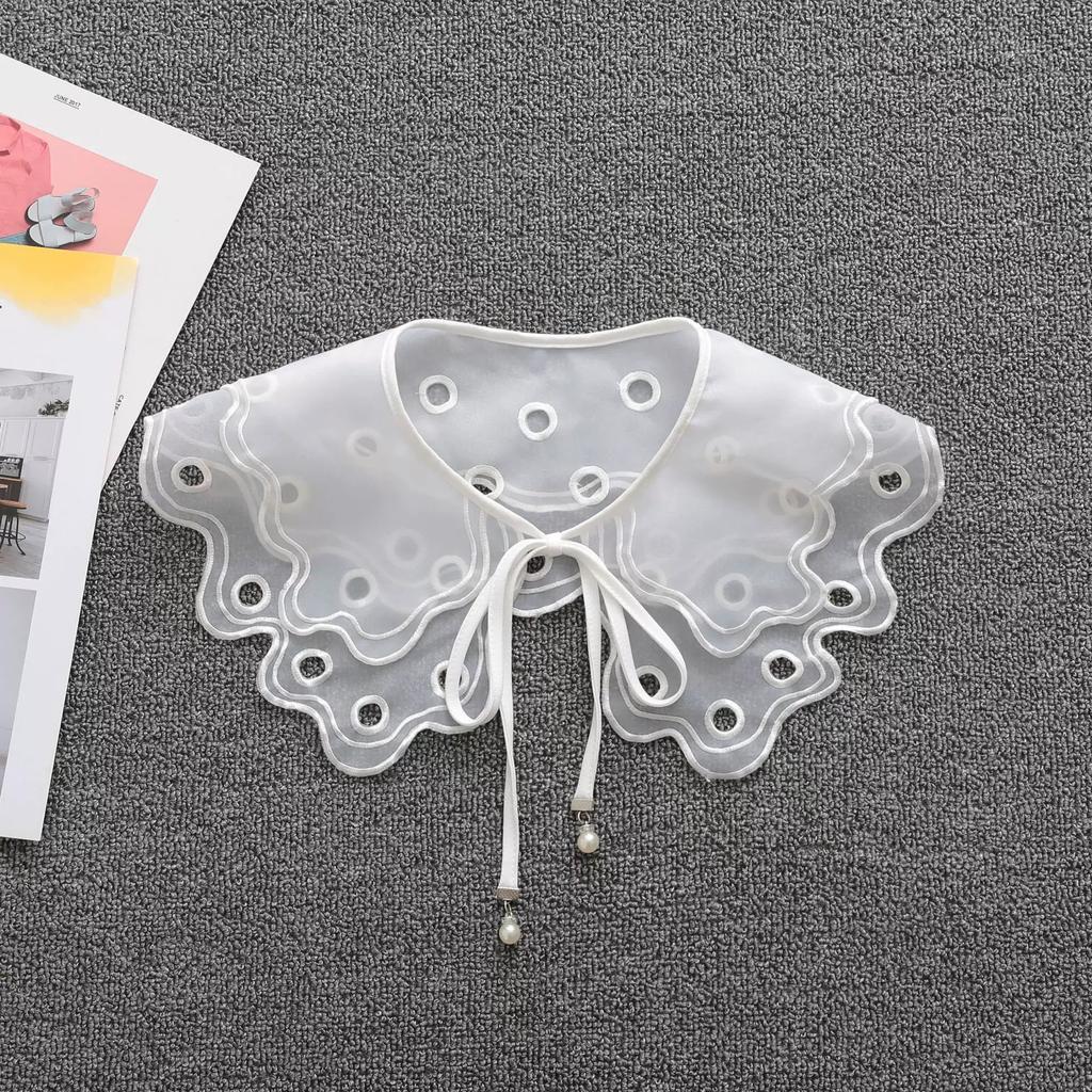 Women Lace Fake Collar Blouse Cloud Shoulder Doll Collar Detachable Shirt Collar Blouse Top Collars For Women Dropshipping