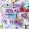 Retro Story Sulfuric Acid Paper Camellia Flower Stickers for DIY Diary and Creative Decoration