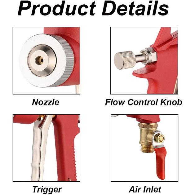 Drywall Wall Painting Sprayer with 3 Nozzle (4.0mm/6.0mm/8.0mm), Adjustable Air Hopper Spray Gun Texture Tool, for Walls and Ceiling(3L/0.66gal