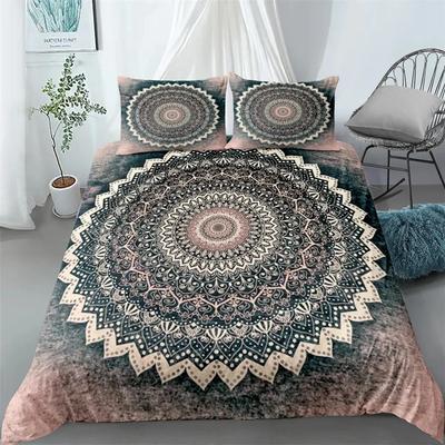 Mandala Sada povlečení Bohémské ložní prádlo Modrá Růžová Elegantní Bohémský Romantický King Polyesterový Povlak na přikrývku Povlak na přikrývku Povlak na polštář