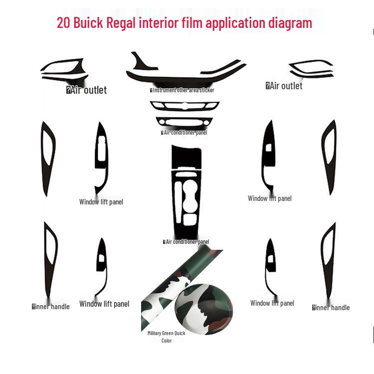 Buick Regal 2020-21 GS Center Console Carbon Fiber Shifter Wrap Interior Sticker