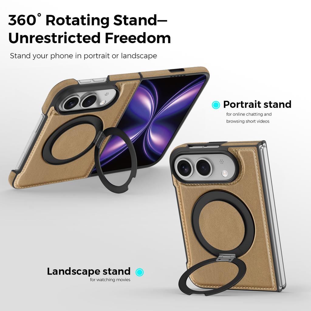 Case For Iphone Duo Business Leather Texture Rotating Bracket Case Magnetic Wireless Charging Charging Phone Cover