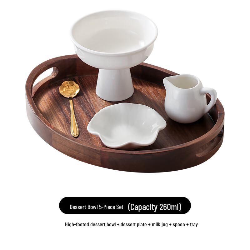 Japanese Style Ceramic High-Foot Fruit & Dessert Plate
