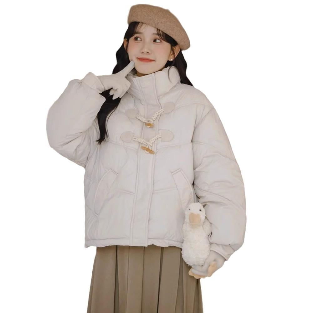 Counter Short Down Cotton Clothes Women's New Horn Buckle Thickened Small Bread Clothes Jacket