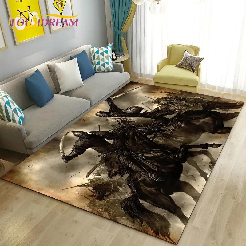 Knight Templar Cavalier Crusaders Game Area Rug Large,Carpet Rug for Living Room Bedroom Sofa Doormat Kitchen,Non-slip Floor Mat
