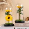 Glass Lampshade with Sunflower Imitation Preserved Flowers, Source-direct, Perfect for Valentine's Day and Qixi Festival Gifts