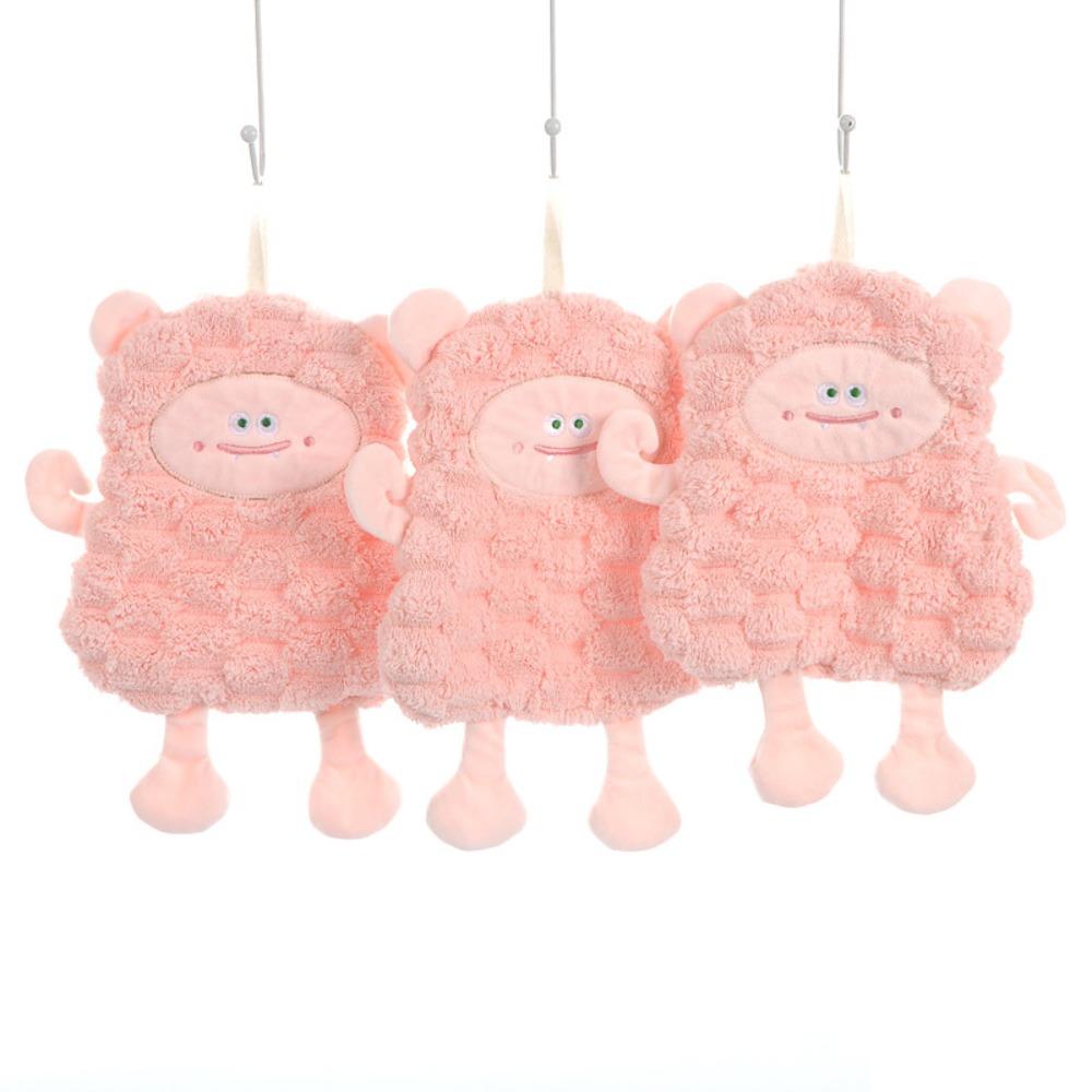 3Pcs Microfiber Lamb Handkerchief Towel Cartoon Hanging Lamb Dishcloth Soft Water Absorbent Children's Handkerchief Children