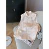 202 new 5-disc buckle stand-up collar crane jacquard vest women's high-end sleeveless vest women's top