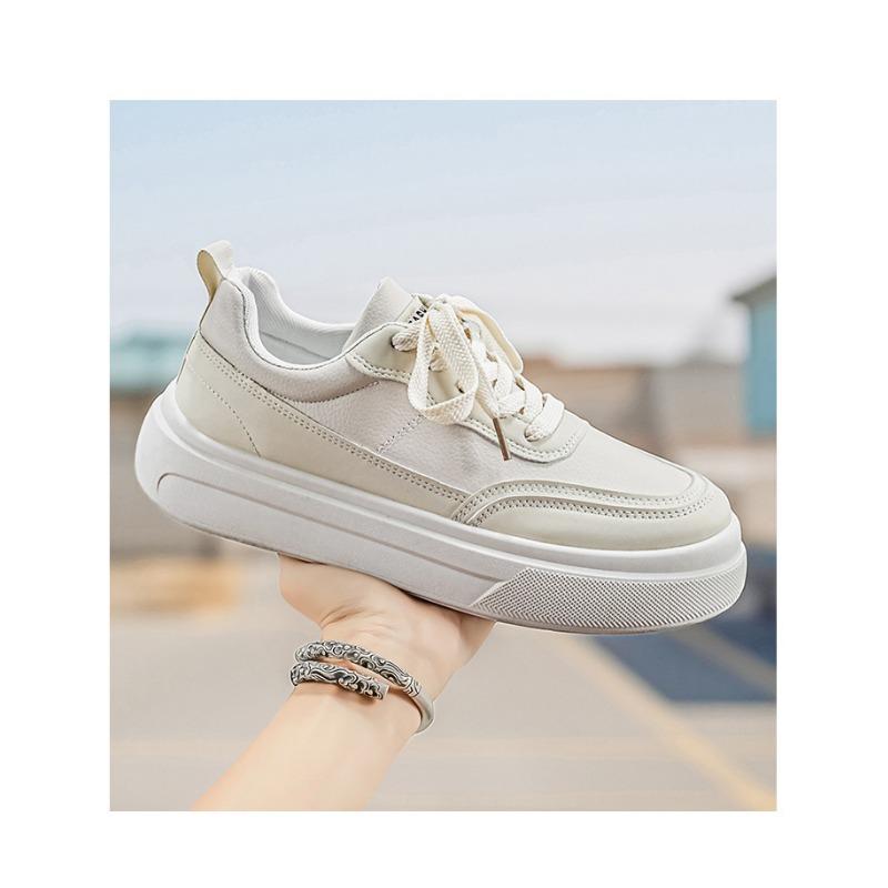 Men S Korean Style Casual White Sneakers For Students Breathable Sports Shoes