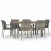 VidaXL Ensemble à manger jardin et coussins 7 pcs gris rotin, ensemble de salle à manger, ensemble de salle à manger 3184972