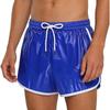 Herren Badehose Color Block Wasserdichtes Design Elastischer Bund Kordelzug Nähte Taschen Trainingsshorts