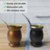 Stainless Steel Yerba Mate Cup Set Double-Wall Mate Cup with 2 Bombillas Yerba Mate Gourd Set With Straw and Cleaning Brush