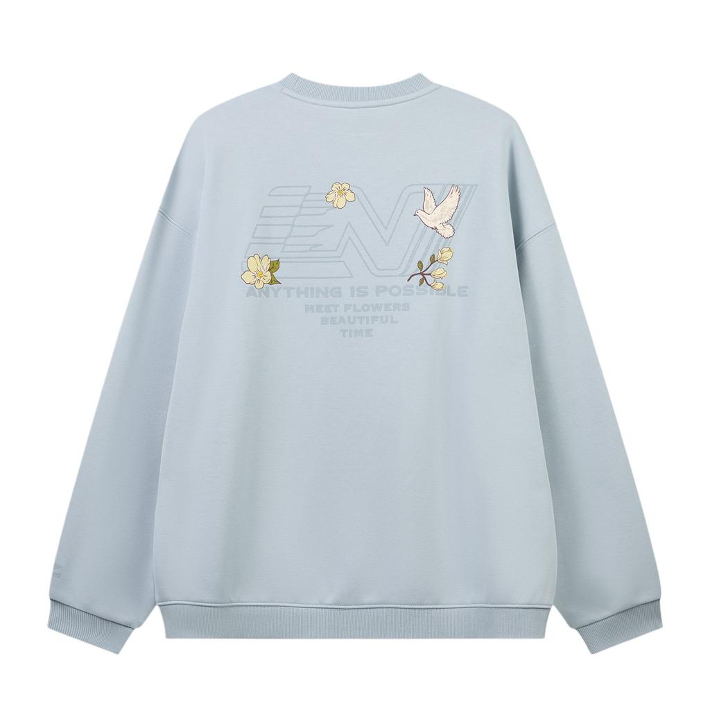 Li-Ning Sports Lifestyle Series Letter Minimalist Soft Versatile Loose Sweatshirt Women sweatshirt AWDWF06-8