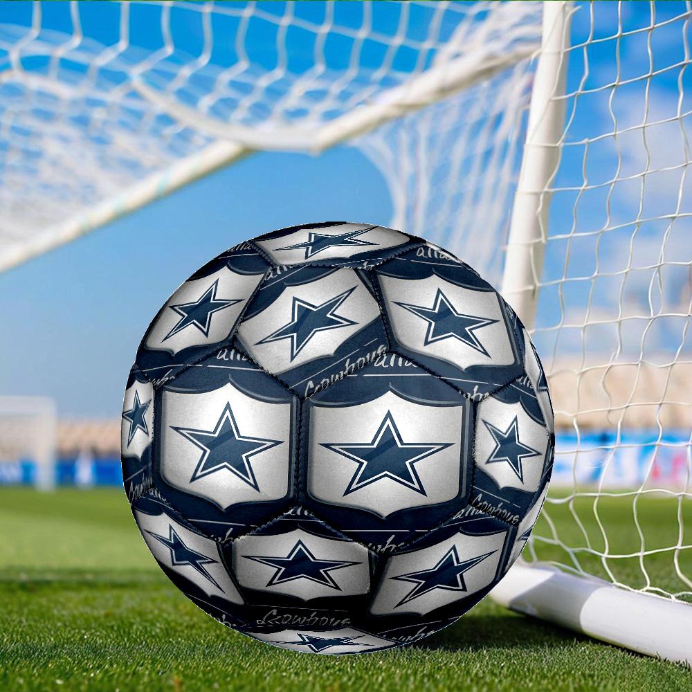 American Flag Cowboys Size 5 Soccer Balls, Anti-Slip, Protective Football, Outdoor Sport, Practice Games, Birthdays Gift Suitable for Fan