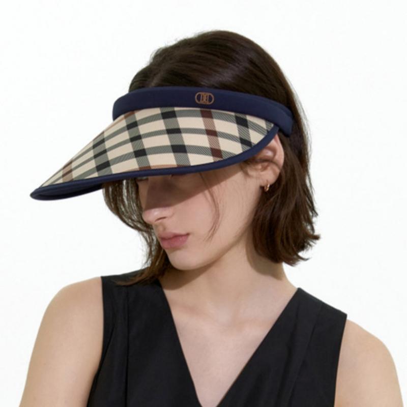 Daks Navy Check Sun Cap [wide Brim] Dbhe4f101n2