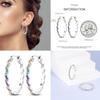 2024 Earrings For Women 925 Sterling Silver Colorful Double Hoop Earrings  Fashion Birthday Party Wedding Engagement Jewelry
