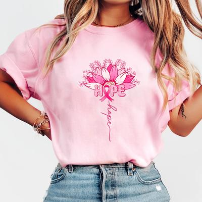 Nowy T-shirt z nadrukiem nadziei na świadomość raka piersi Męski Damski Modny z krótkim rękawem Casualowe Letnie Topy Koszulki