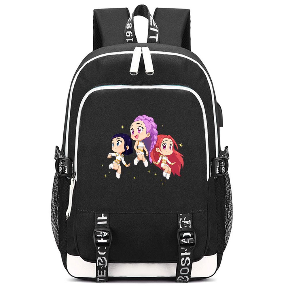 Zaino K-Pop Demon Hunters Stampato Grande Capacità per Studente Adolescente Ragazza Ragazzo Borsa da Scuola Borsa da Libro Regalo per Bambino Donna Impermeabile Borsa da Viaggio Mochila