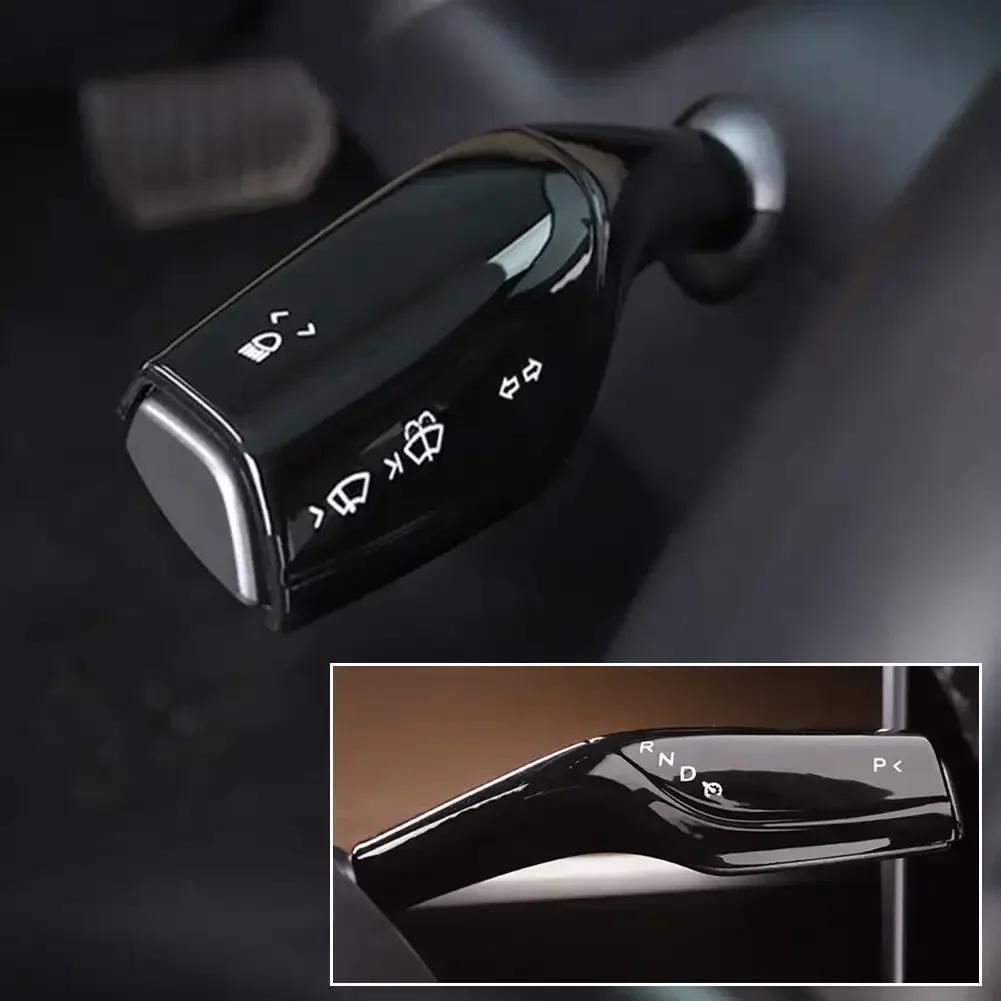 2PCS Car Gear Shift Cover Steering Lever Handle Protection Shifter Shell Shift Knob Cover Accessories For Tesla Model 3 Y