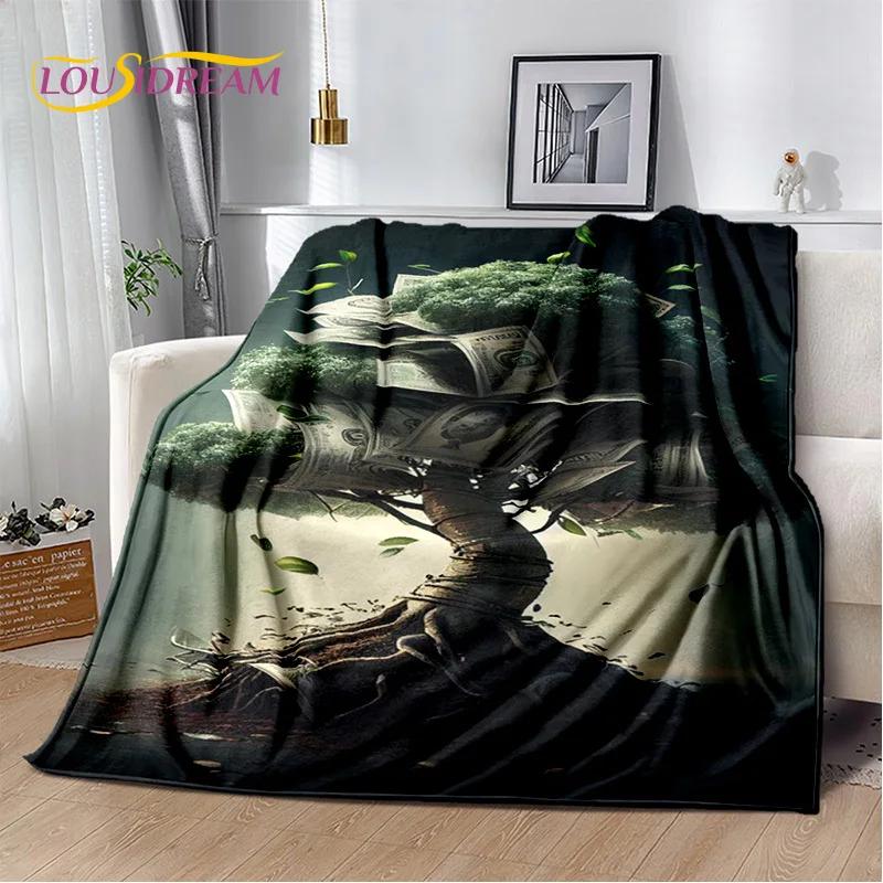 3D Dollar Euro Pound Money Rich Cartoon Soft Plush Blanket,Flannel Blanket Throw Blanket for Living Room Bedroom Bed Sofa Gift