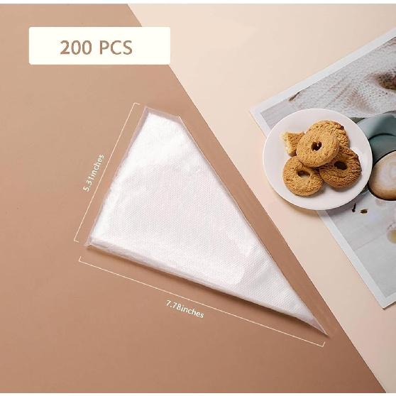 Mini Piping Bags, Disposable 7.6in Small Piping Bags 200pcs, Pastry Piping Bags for Cream Frosting, Icing Bags for Cake and Dessert Decorations Cake